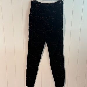 Rachel Comey black velvet lace fully lined high waist pants cocoa liner  S